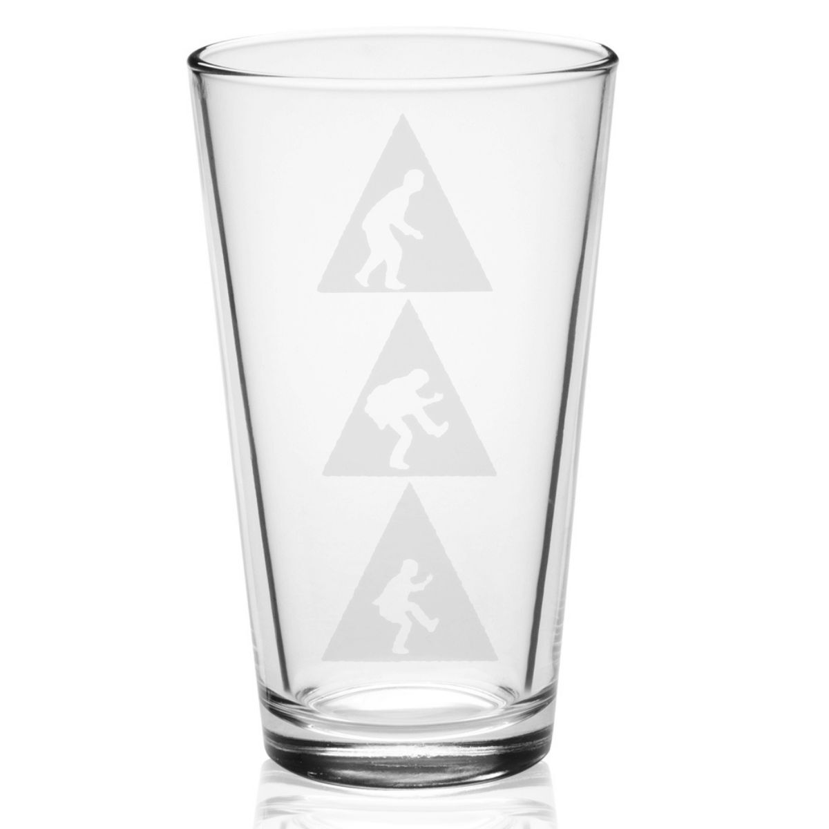 Triangles Laser-Etched Pint Glass