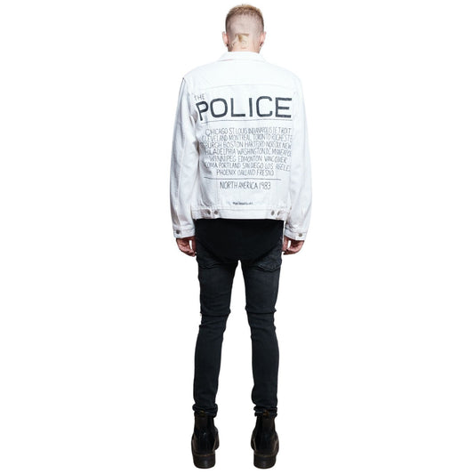 The Police Hand Painted Men's Denim Jacket