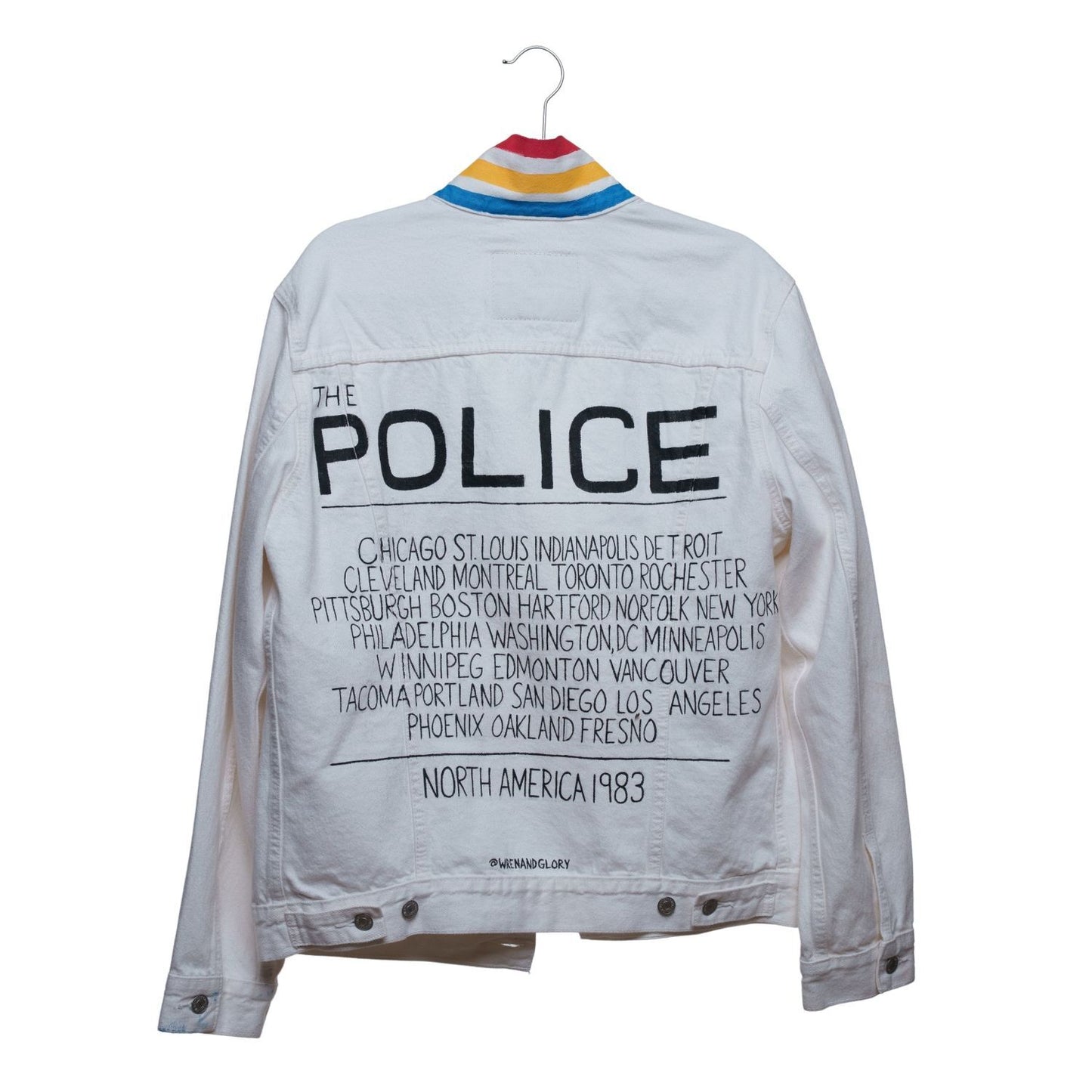 The Police Hand Painted Men's Denim Jacket
