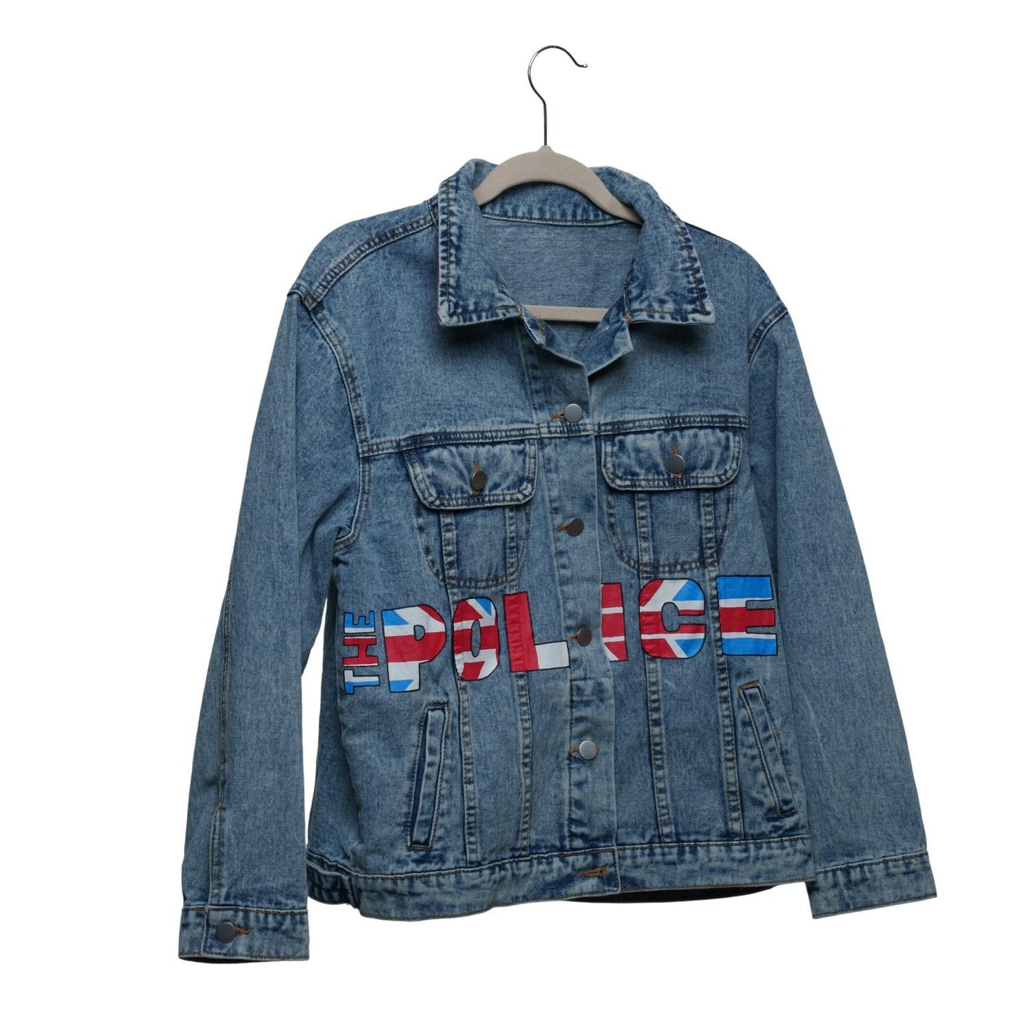 The Police Hand Painted Women's Denim Jacket