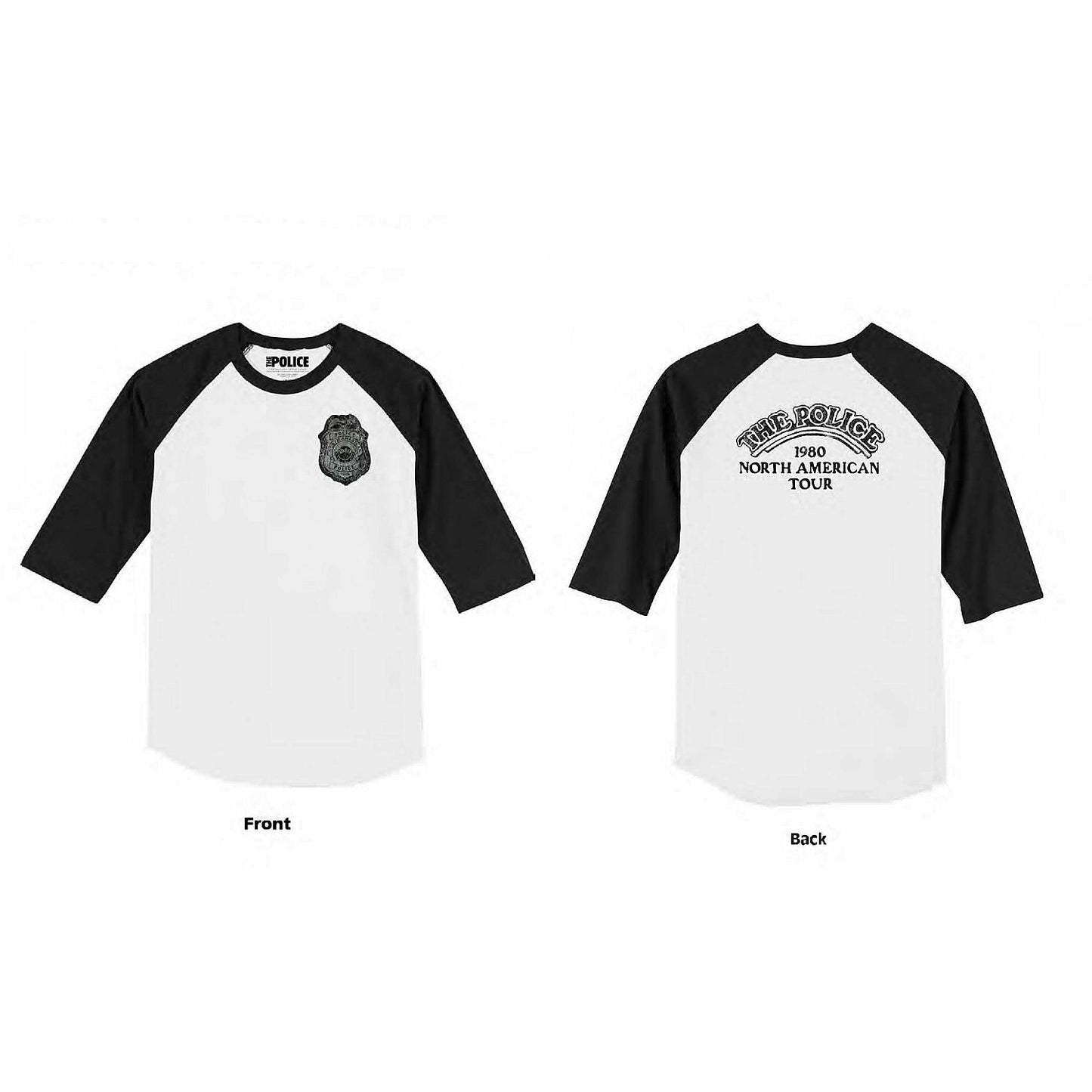 The Police North American 1980 Tour Badge Raglan
