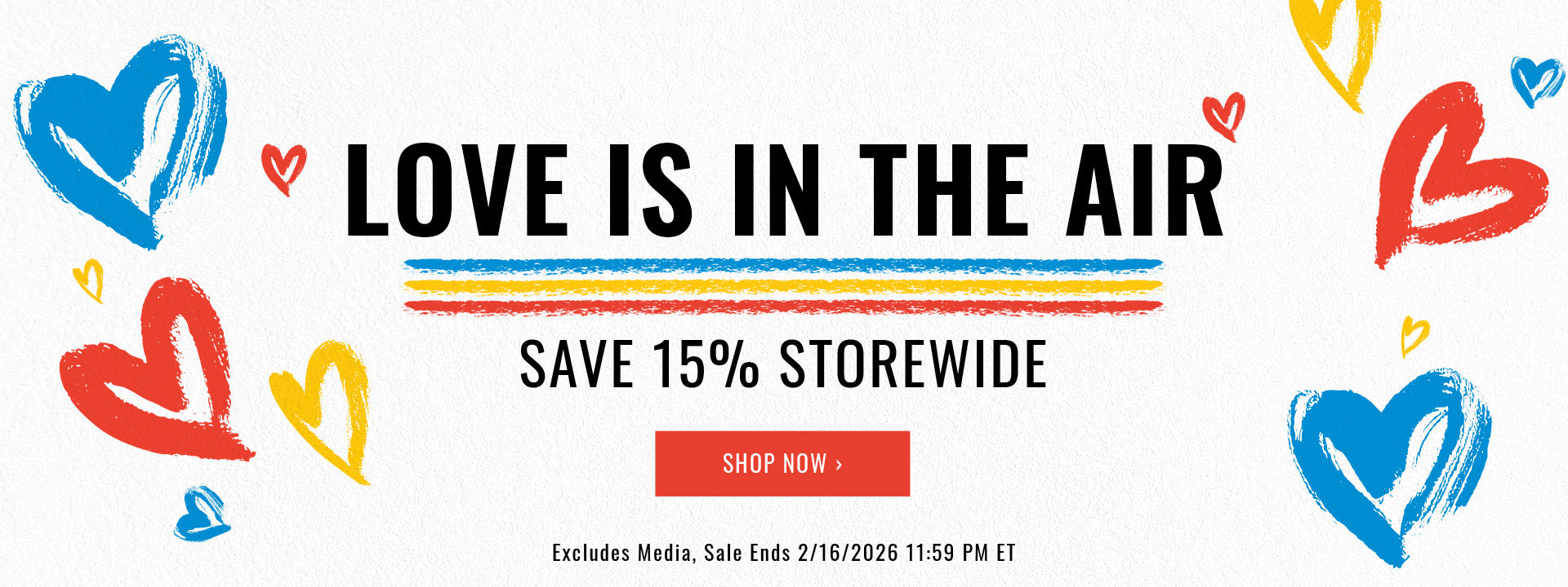 Love is in the air. Save 15% storewide. Shop now. Excludes Media, Sale ends 2/16/2026 11:59 PM ET