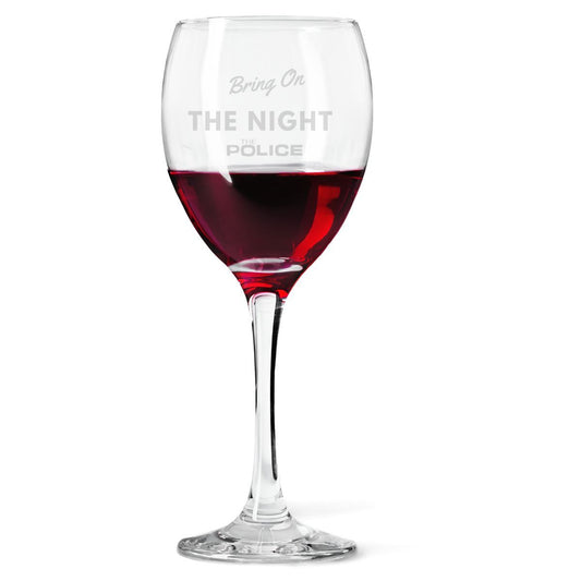 Bring On The Night Laser Etched Wine Glass