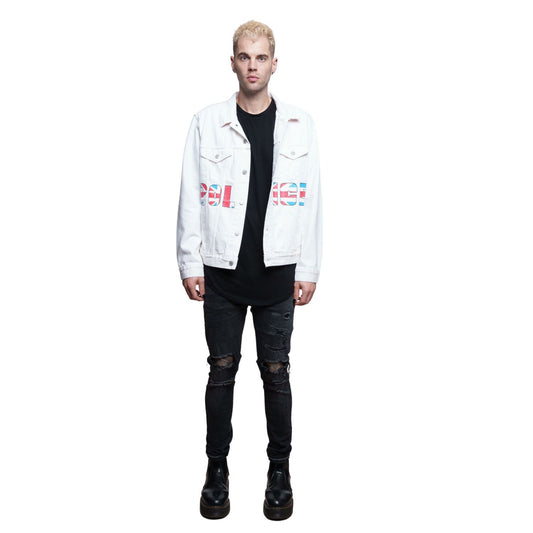 The Police Hand Painted Men's Denim Jacket
